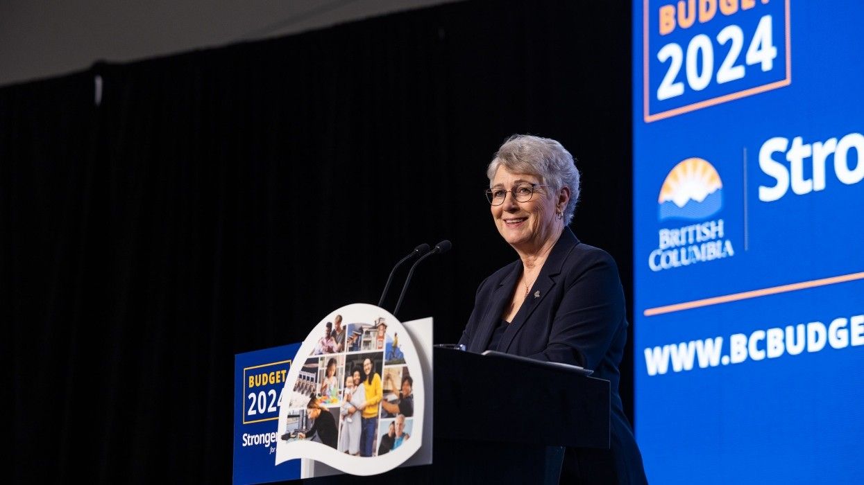 Minister of Finance Katrine Conroy on Thursday, February 22, unveiling Budget 2024.