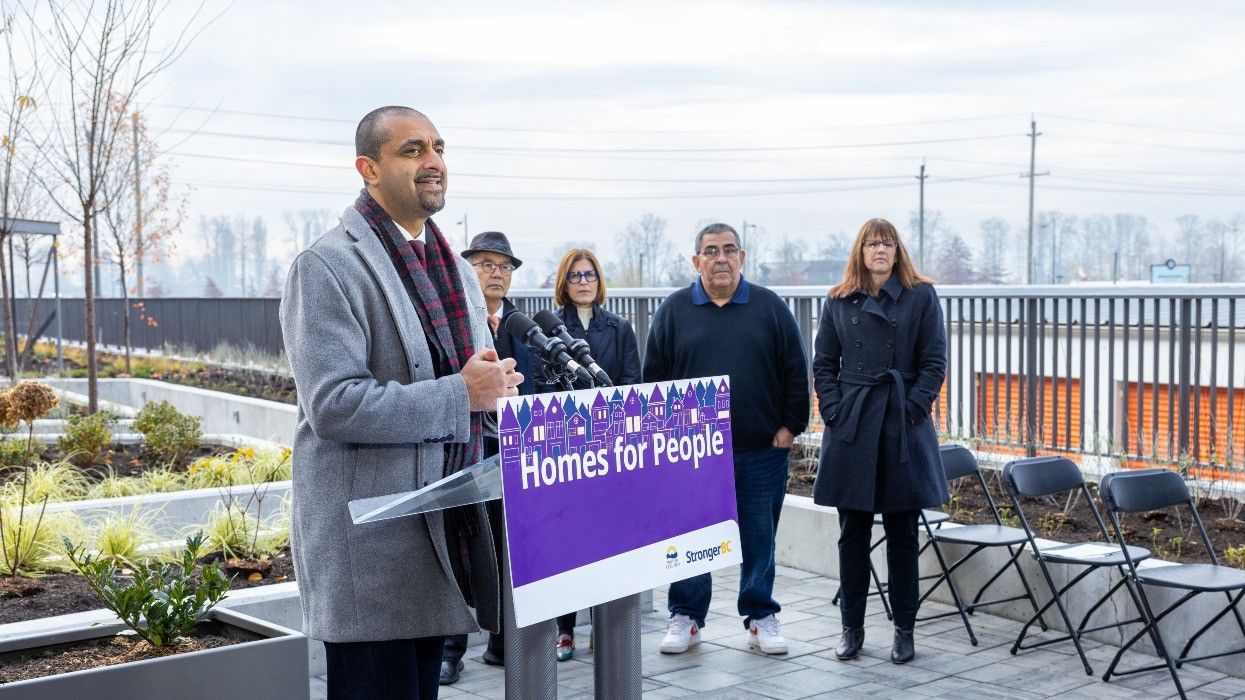 Minister of Housing and Municipal Affairs Ravi Kahlon making an announcement on December 5, 2024.