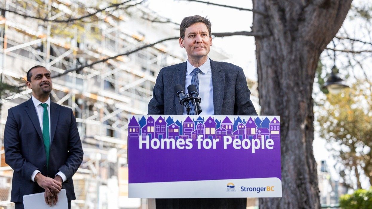 Minister of Housing Ravi Kahlon and Premier David Eby.
