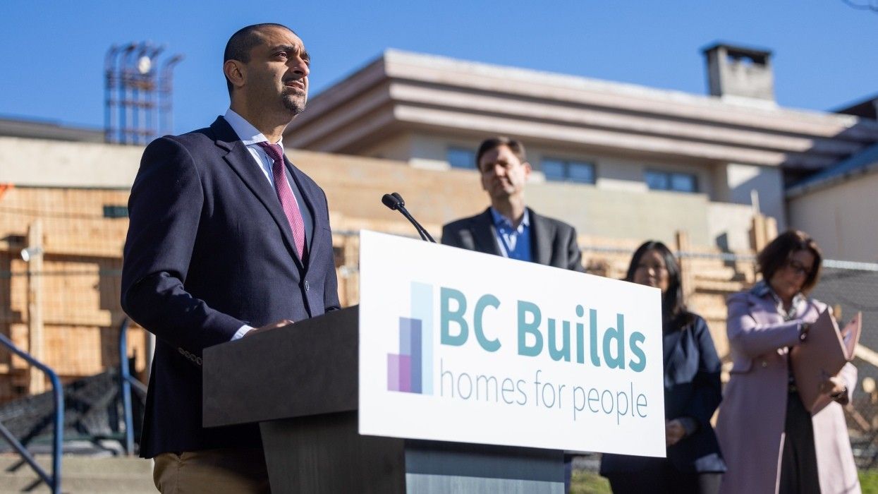 Minister of Housing Ravi Kahlon in February, announcing BC Builds.