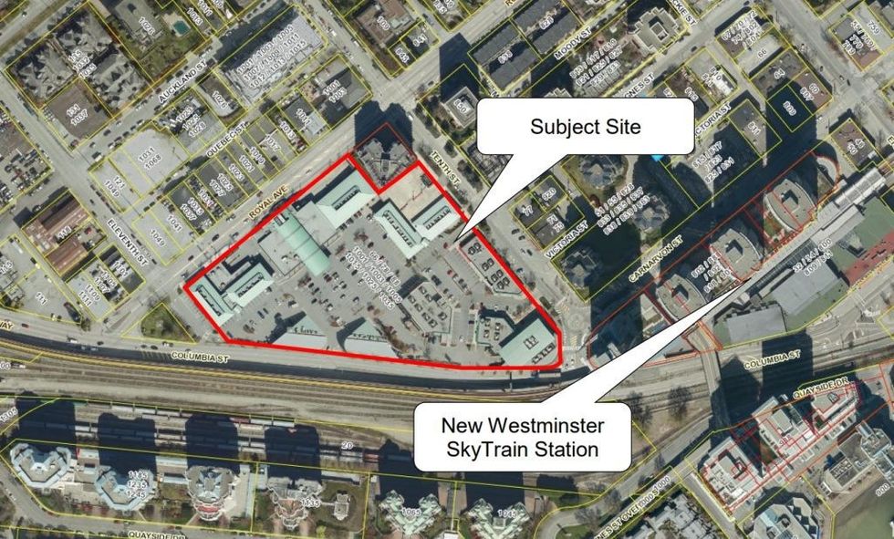 New Westminster Columbia Square Plaza Shopping Centre Redevelopment - Site Map