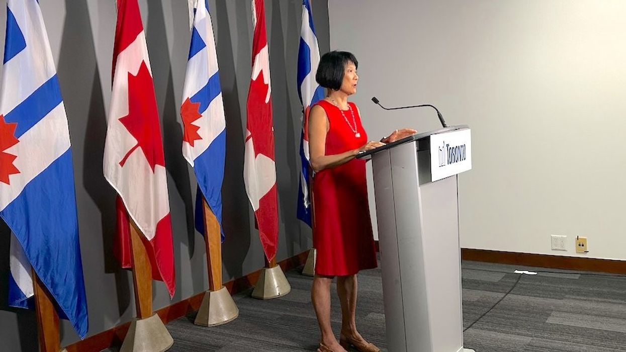 olivia chow making a housing announcement in Toronto