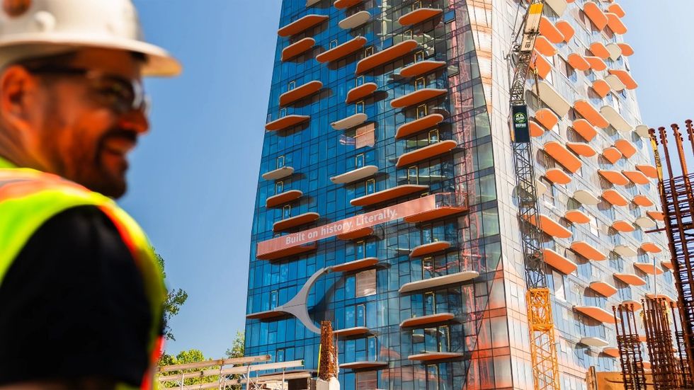 One of the Phase One towers at Sen\u0313\u00e1\u1e35w