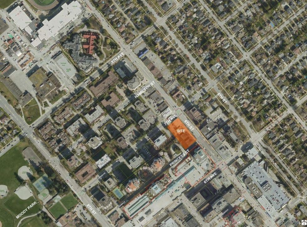 PC Urban New Westminster 616-640 Sixth Street 29-Storey Rental - Site Context