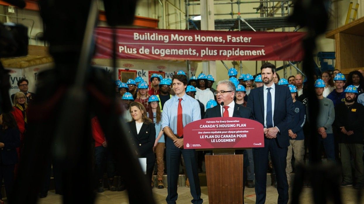 Prime Minister Justin Trudeau and Minister of Housing Sean Fraser making a Housing Accelerator Fund announcement in 2024.