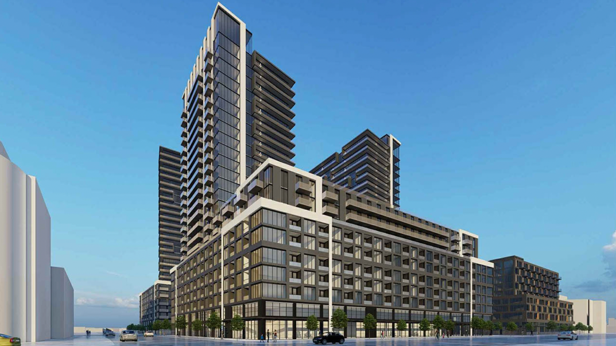 Rendering of 22-, 24-, and 26-storey towers proposed for Lawrence Heights.