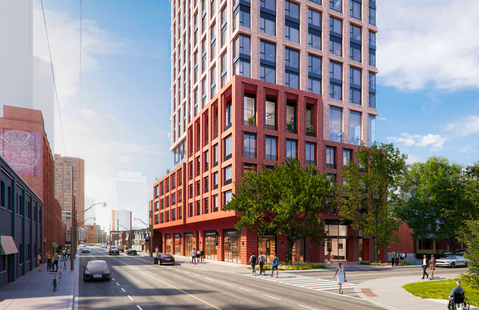 Rendering of proposed 29-storey tower for 2475 Dundas Street West.