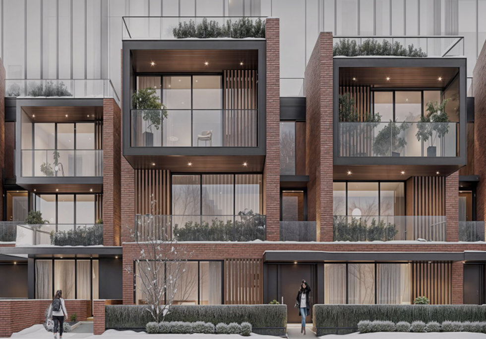 Rendering of proposed 39-storey tower in Leaside neighbourhood of Toronto.