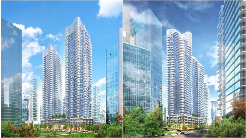 Renderings from the 2019 rezoning application for 1608-1616 W Georgia Street.