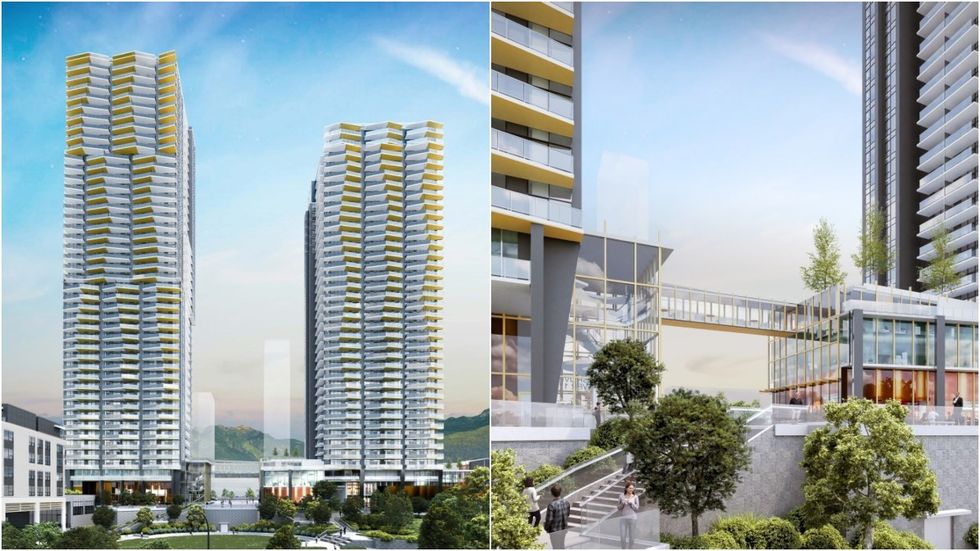 Renderings of Phase One of South Yards in Burnaby.