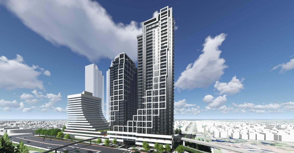 Renderings of the 31-storey and 38-storey tower along Kingsway.