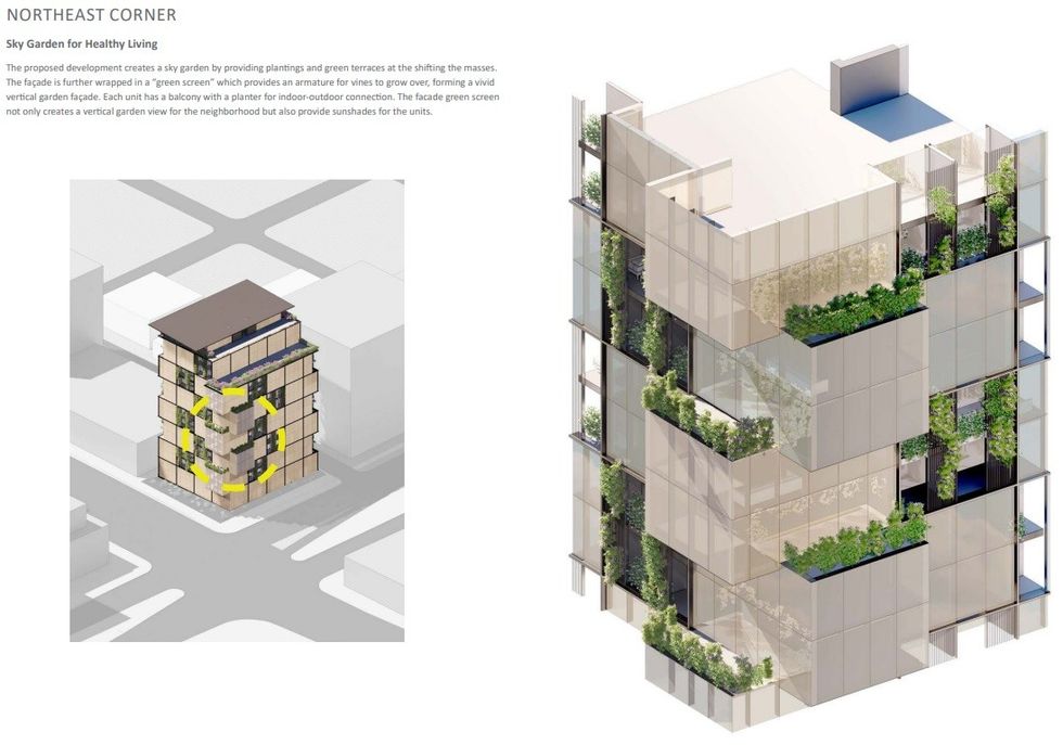 Renderings of the condo building proposed for 1010 W King Edward Avenue.