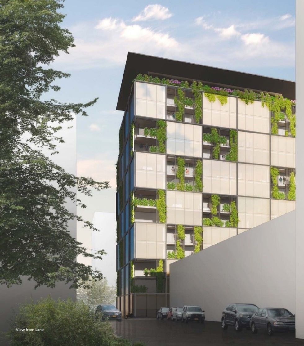 Renderings of the condo building proposed for 1010 W King Edward Avenue.