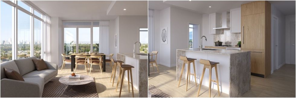 Renderings of the interior of a unit within Eclipse Brentwood.