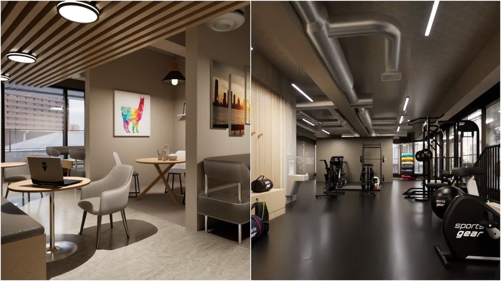 Renderings of the third floor amenity space.