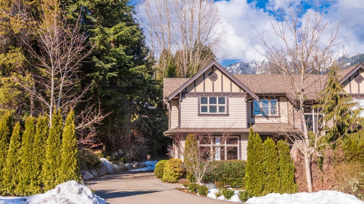 Residential house in Canada early spring
