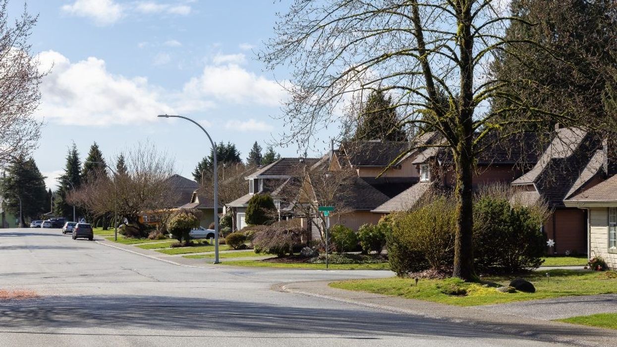 Residential street in Fraser Heights, Surrey.
