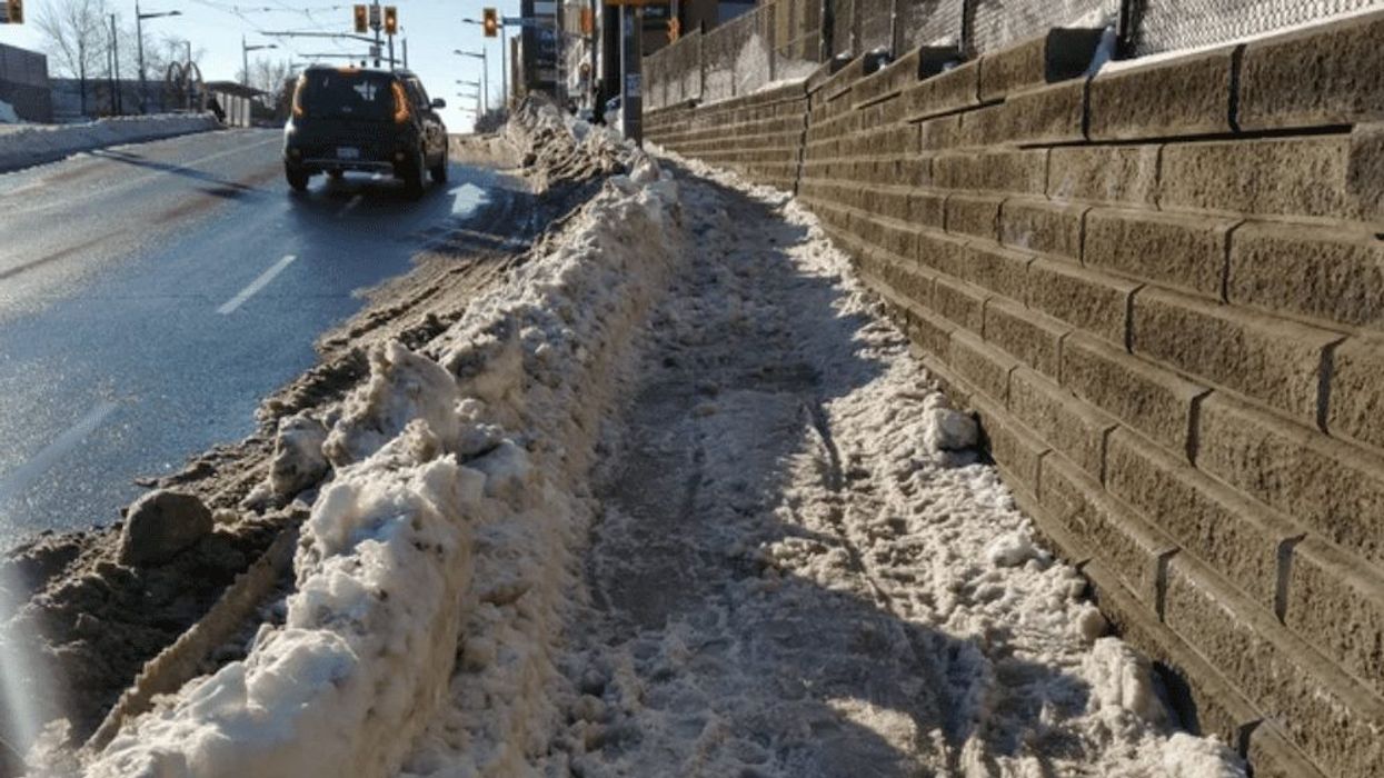 Snow on a Toronto sidewalk
