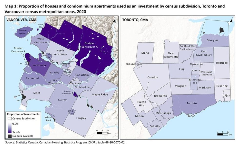 StatCan Metro Vancouver Real Estate Investor Concentration