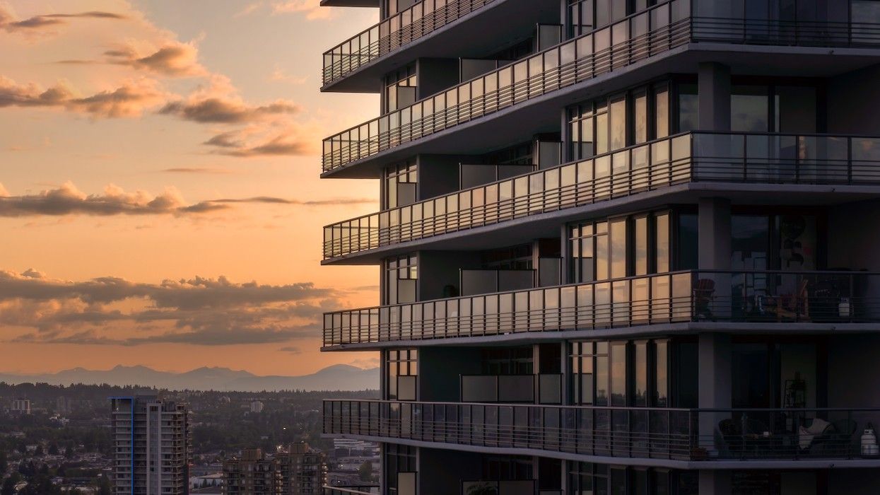 Sunset view from residential building in Burnaby