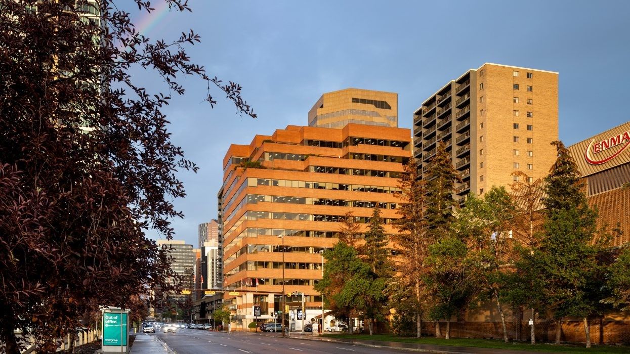 The 12-storey office building at 833 4th Avenue SW in Calgary that's now an Element Hotel.