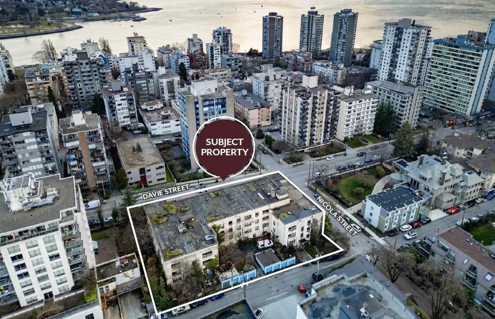 The 1485 Davie Street property in Vancouver.