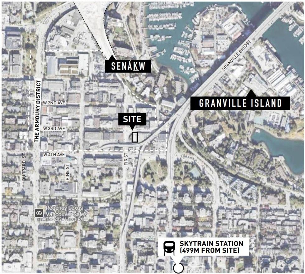 The 1500-1588 W 3rd Avenue (1580 W 3rd Avenue) site in Vancouver.