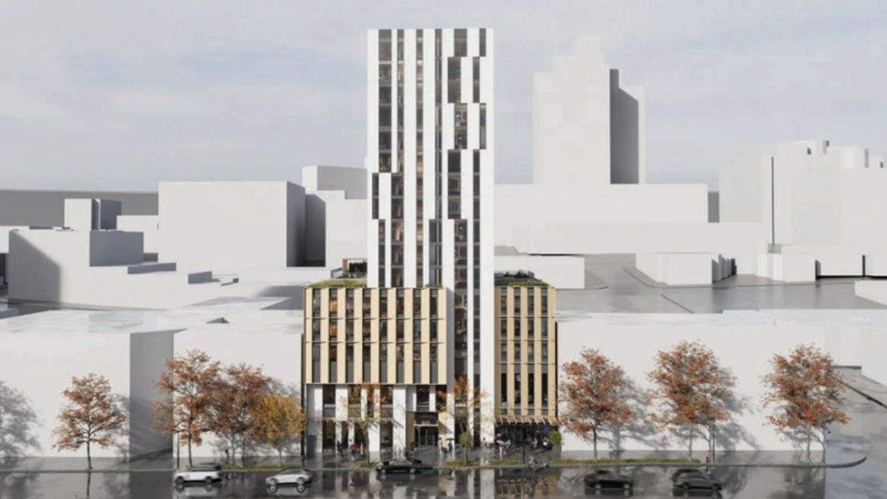 The 16-storey hotel proposed for 888 W 8th Avenue in Vancouver.