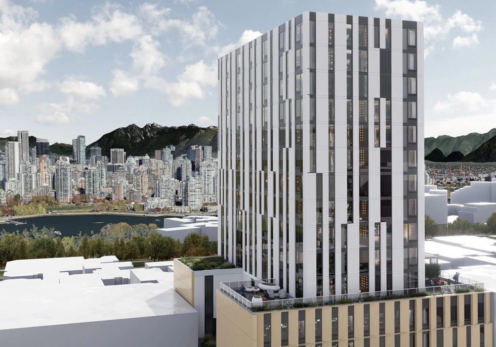 The 16-storey hotel proposed for 888 W 8th Avenue in Vancouver. 