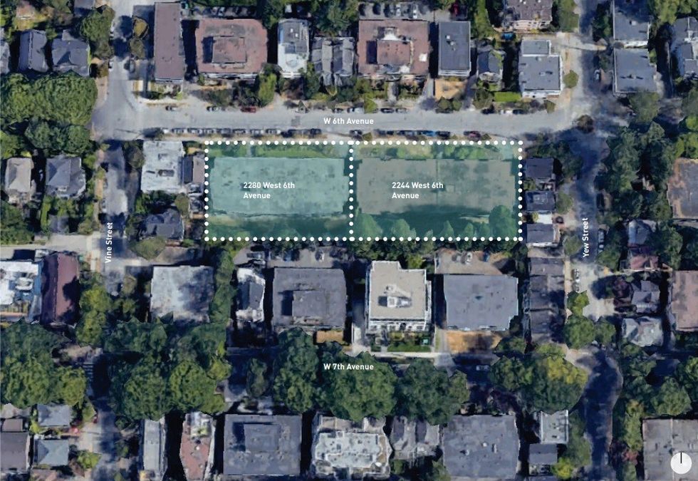 The 2244-2280 W 6th Avenue site in Vancouver.