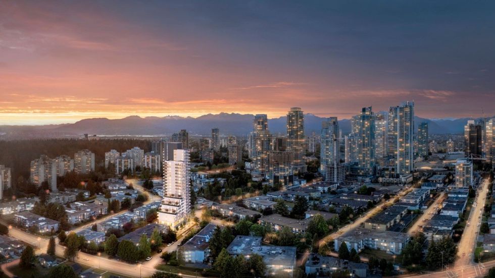 The 24-storey project planned for 4330 Maywood Street (6677 Silver Avenue) in Burnaby.