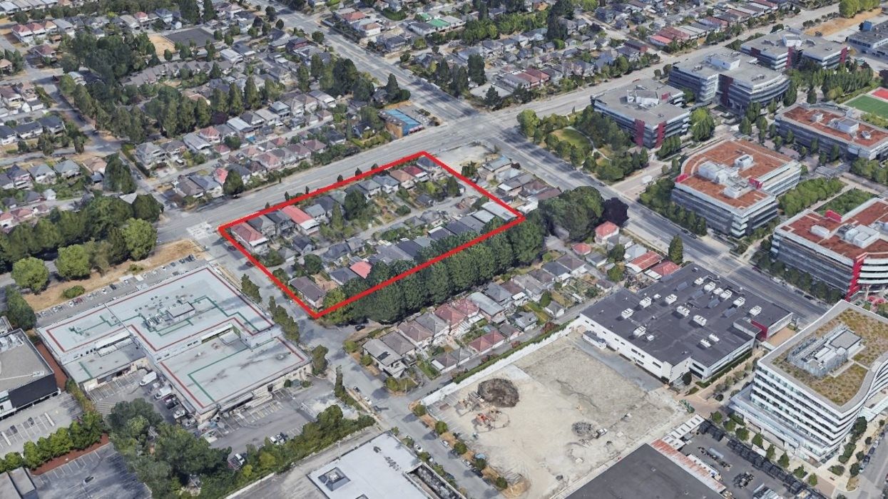 The 26-lot land assembly on the southside of E Broadway in Vancouver.