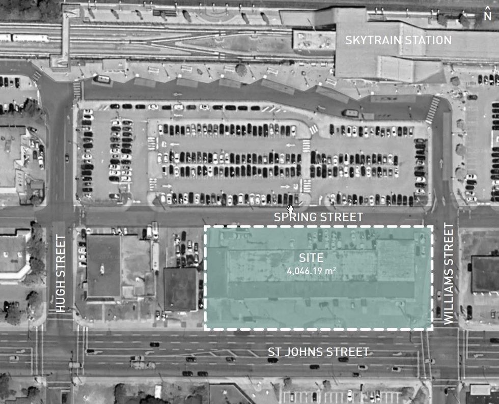 The 2914 St. Johns Street site just south of Moody Centre Station in Port Moody.