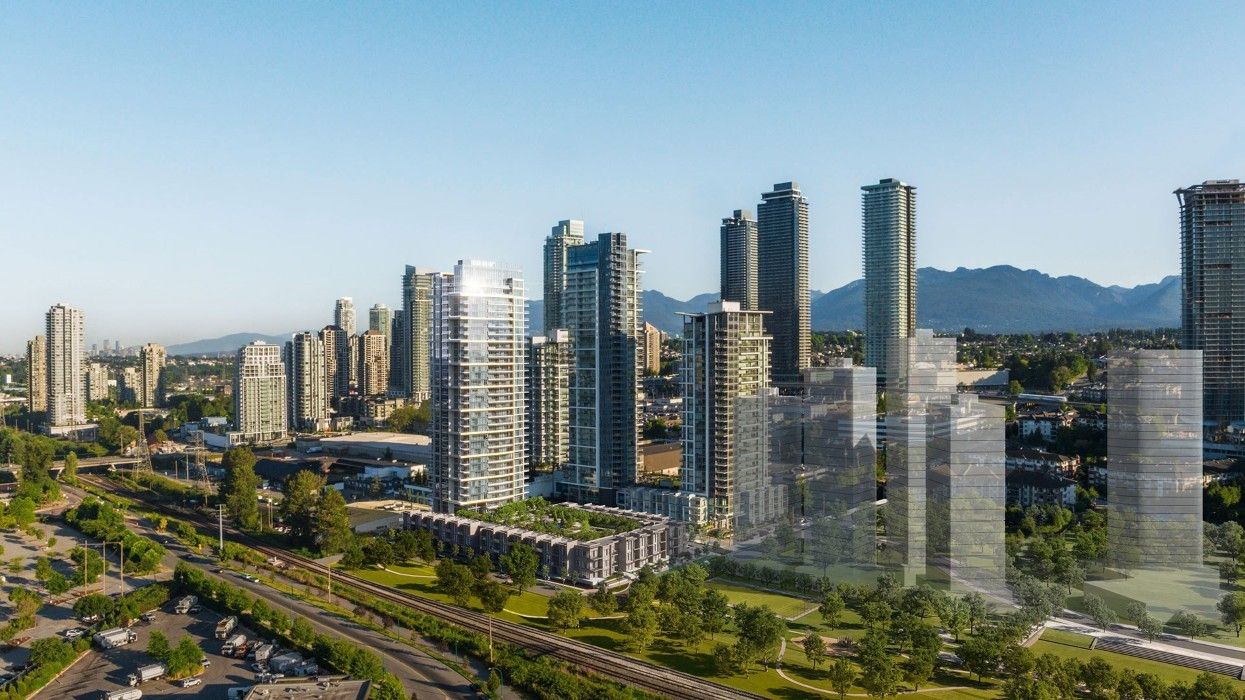 The 34-storey Eclipse Brentwood tower being constructed at 2381 Beta Avenue in Burnaby by Thind Properties.