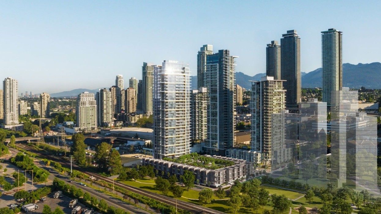 The 34-storey Eclipse Brentwood tower being constructed at 2381 Beta Avenue in Burnaby.