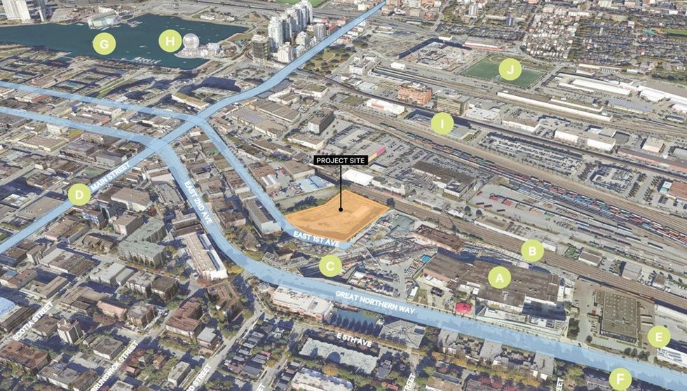 The 375 E 1st Avenue in Vancouver just north of Great Northern Way.