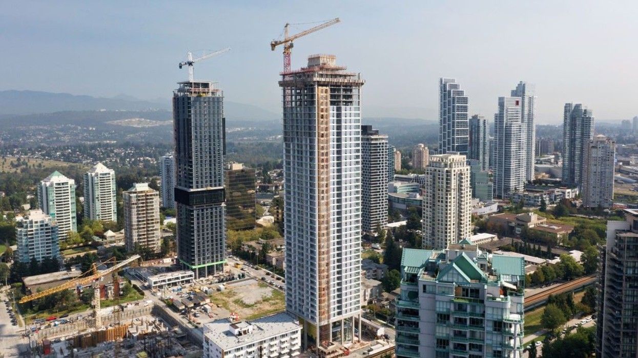 The 44-storey NUVO in Burnaby, which topped off in September 2024.