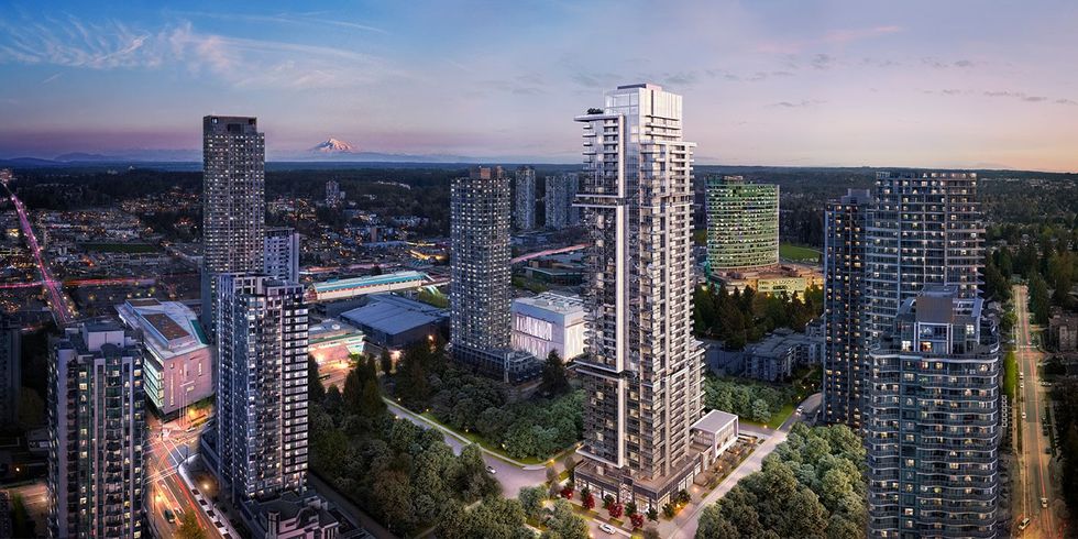 The 44-storey One Central at 13350 Central Avenue in Surrey.