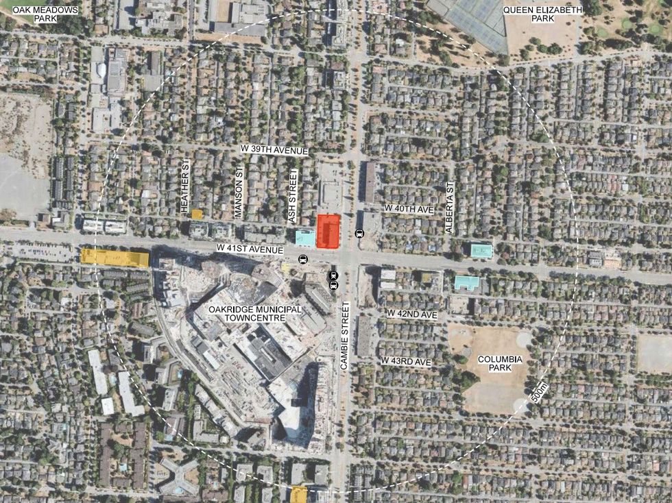 The 5655 Cambie Street site at the northeast corner of W 41st Avenue and Cambie Street in Vancouver.