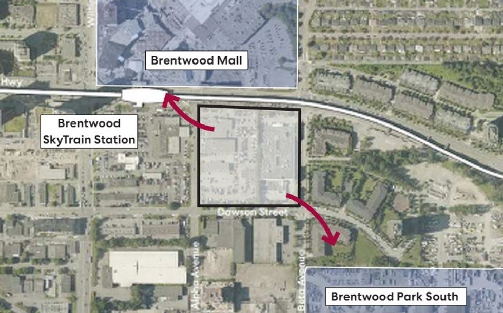 The 7.9-acre Brentwood Block site in Burnaby.