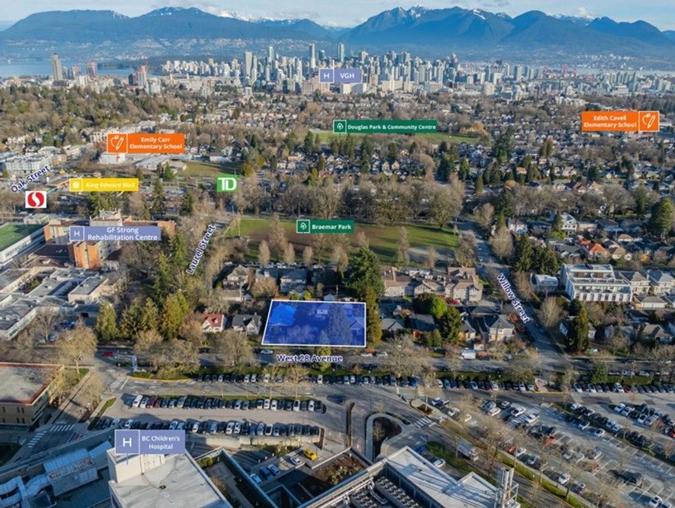 The 851 W 28th Avenue site in Vancouver and its surrounding context.