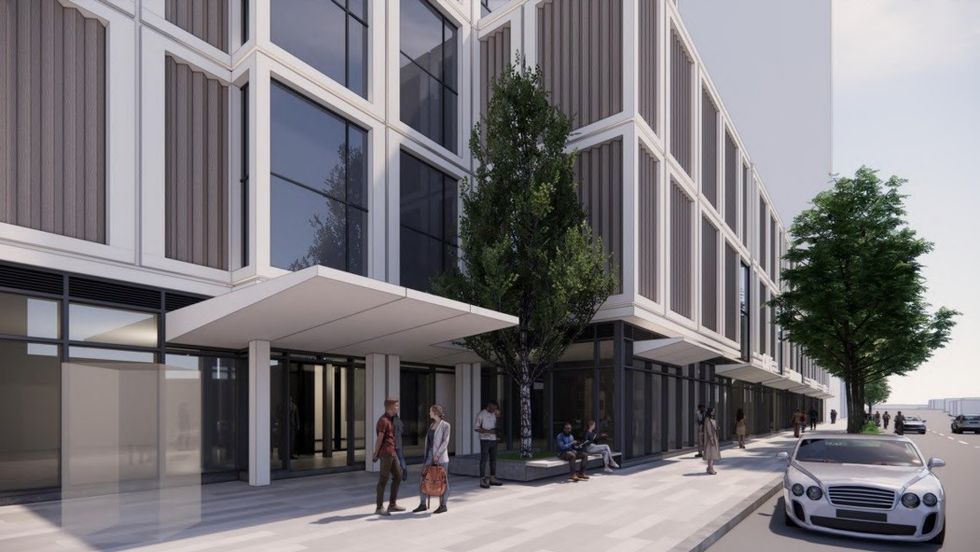 The building entrance on St. Paul Street.