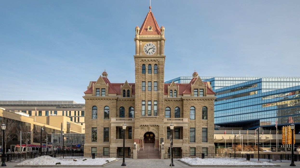 The Calgary City Hall and Municipal Building in the background.