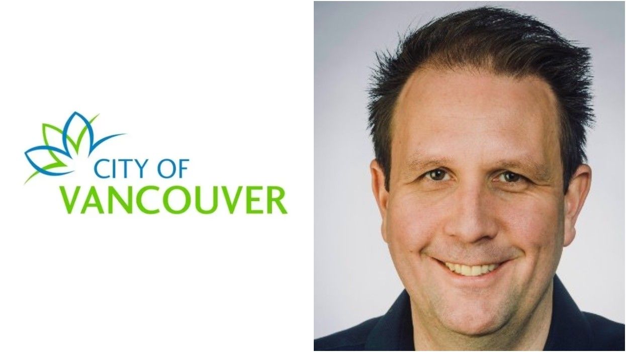 The City of Vancouver logo (left) and Josh White (right).