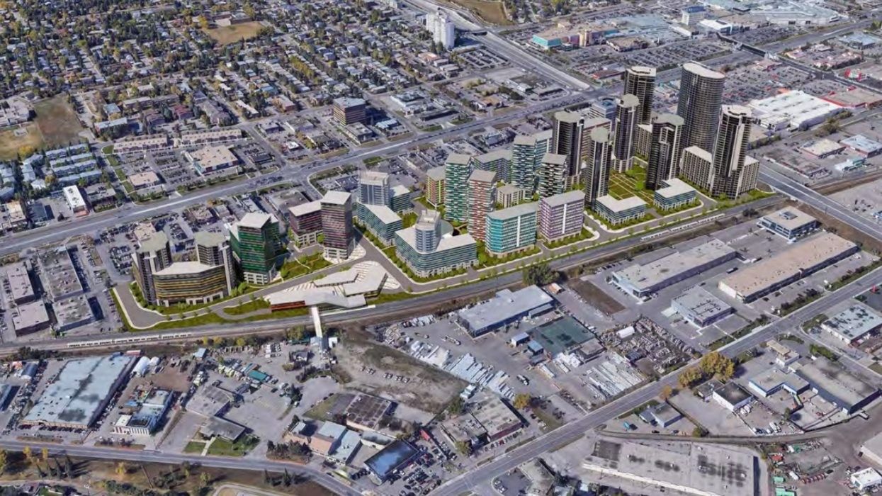 The envisioned Midtown Station community by Macleod Trail and Glenmore Trail in Calgary.