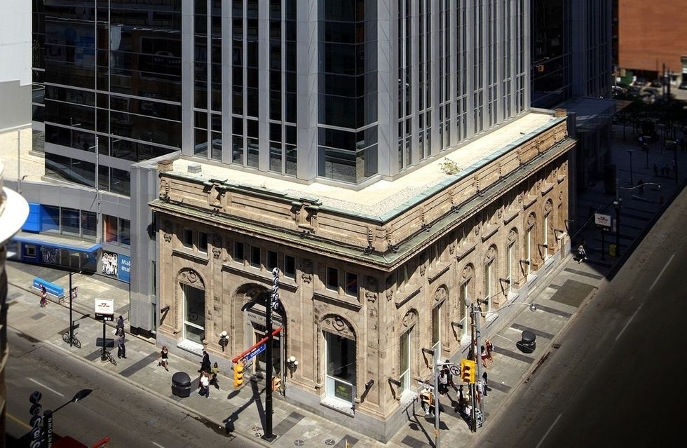 The heritage building at 2 Queen Street East in Toronto.