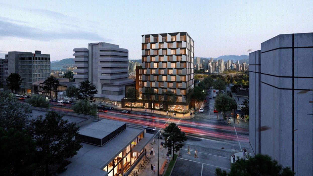 The hotel proposed for 901 W Broadway in Vancouver.