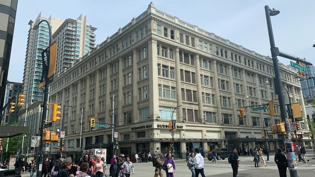 The Hudson's Bay Building at 674 Granville Street in Vancouver co-owned with RioCan.