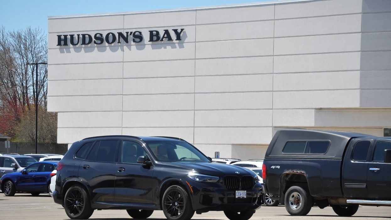 The Hudson's Bay storefront at Oakville Place in Oakville, Ontario.