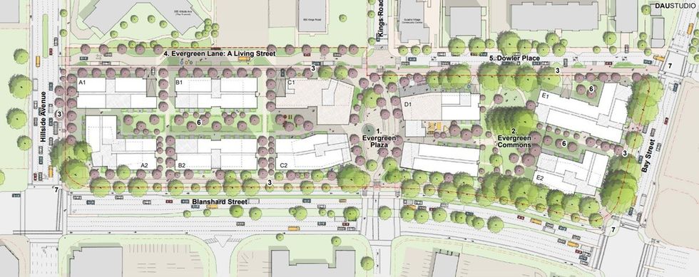 The layout of the proposed Evergreen Terrace redevelopment.